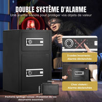Hestia Safe KRONOS I Duo – Coffre-Fort 2 Portes Indépendantes Code & Clé (99L)