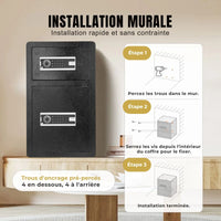 Hestia Safe KRONOS I Duo – Coffre-Fort 2 Portes Indépendantes Code & Clé (99L)