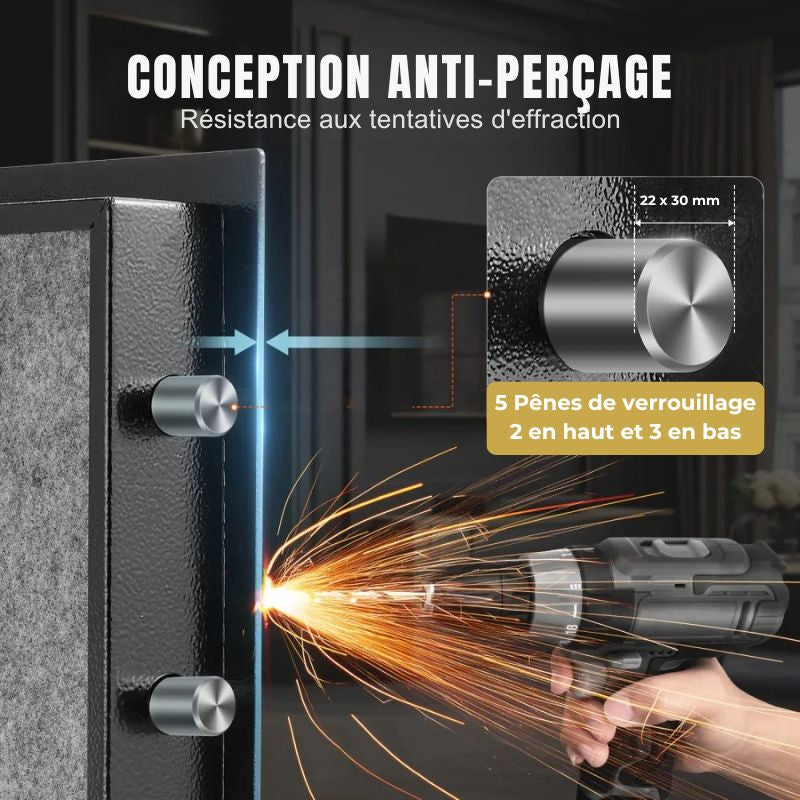 Hestia Safe KRONOS I Duo – Coffre-Fort 2 Portes Indépendantes Code & Clé (99L)