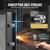 Hestia Safe KRONOS I Duo – Coffre-Fort 2 Portes Indépendantes Code & Clé (99L)